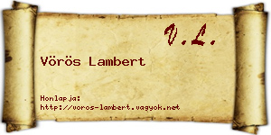 Vörös Lambert névjegykártya