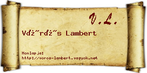 Vörös Lambert névjegykártya