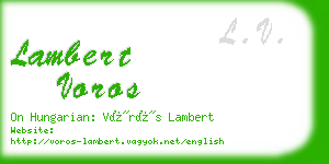 lambert voros business card